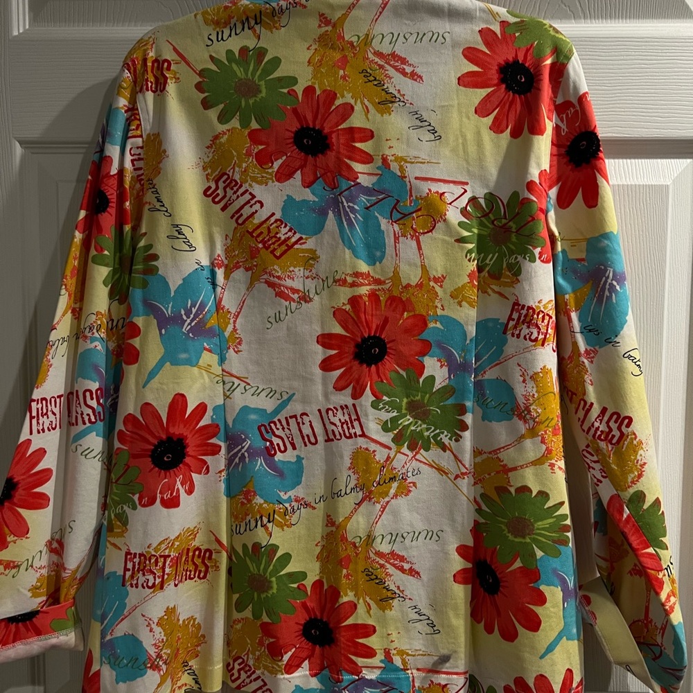 Spring Compliments Floral Button Up Jacket Size 14 - image 5